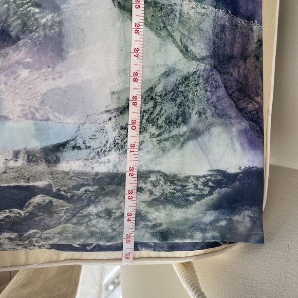 YUMI Mountain Print DRESS Sheer Sleeve Small - Picture 6 of 8